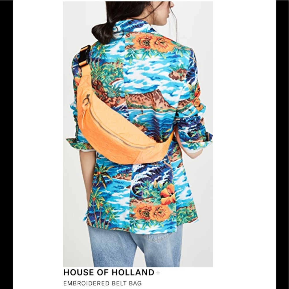 HOUSE OF HOLLAND EMBROIDERED BELT BAG NEON ORANGE